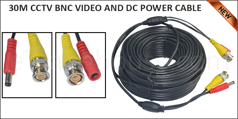 30 METRE CCTV BNC VIDEO AND DC POWER CABLE